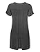 Made by Johnny MBJ WT1057 Womens V Neck Short Sleeve Pleats Tunic Top XL Heather_Charcoal