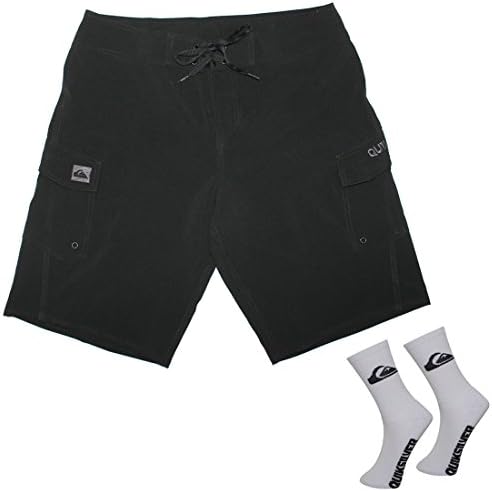 2 PACK: Quiksilver Mens Skate &amp; Surf Board Shorts / Athletic Socks - Multicolor (Size: 40)