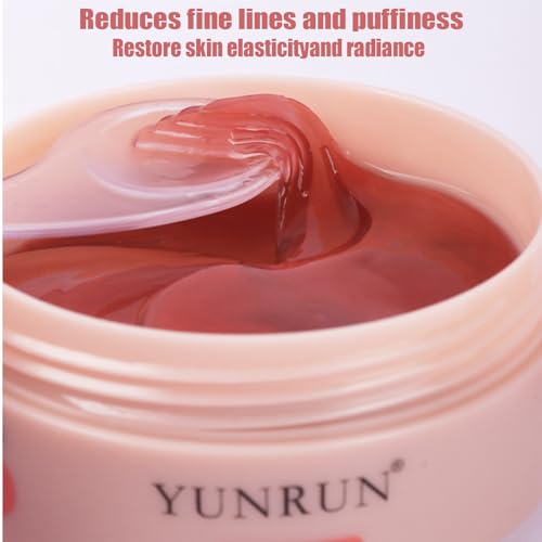 BRIGHTENING EYE MASK – HYALURONIC ACID EYE MASK WITH CAFFEINE,UNDER EYE PATCHES FOR PUFFY EYES AND DARK CIRCLES – 60 EYE PATCHES TO MINIMIZE WRINKLES AND ELIMINATE ，UNDER EYE CARE (1PCS)