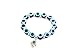 10mm Stretch Tibetan Silver Hamsa Hand Blue Evil Eye Beads Bracelet 7.5in