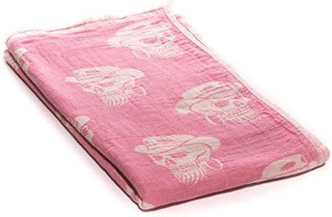 MisterCopper New 2017 Two Sided Skeleton Turkish Cotton Bath Beach Spa Sauna Hammam Yoga Gym Travel Towel Fouta Peshtemal Blanket (Pink)