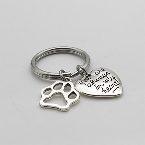 2 Memorial+Keychain+Always+Heart+Sympathy
