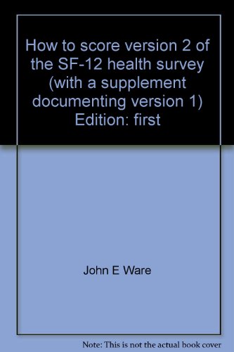 Amazon How To Score Version 2 Of The SF 12 Health Survey with A amazon-how-to-score-version-2-of-the-sf-12-health-survey-with-a