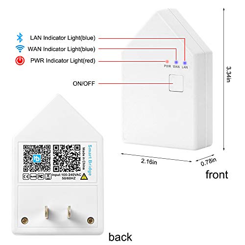 Sumaote BT Mesh Smart Bridge for Smart Home Wide Range Device Network, Enables Remote Access to the Bluetooth Lighting, Compatible with Amazon Alexa and Google Home