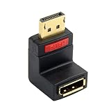 Cablecc Up Angled 90 Degree DP DisplayPort Male to Female Extension Adapter
