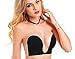 Deceny CB Invisible Bras for Women Push Up Strapless Self Adhesive Silicone Bra (C, Black)