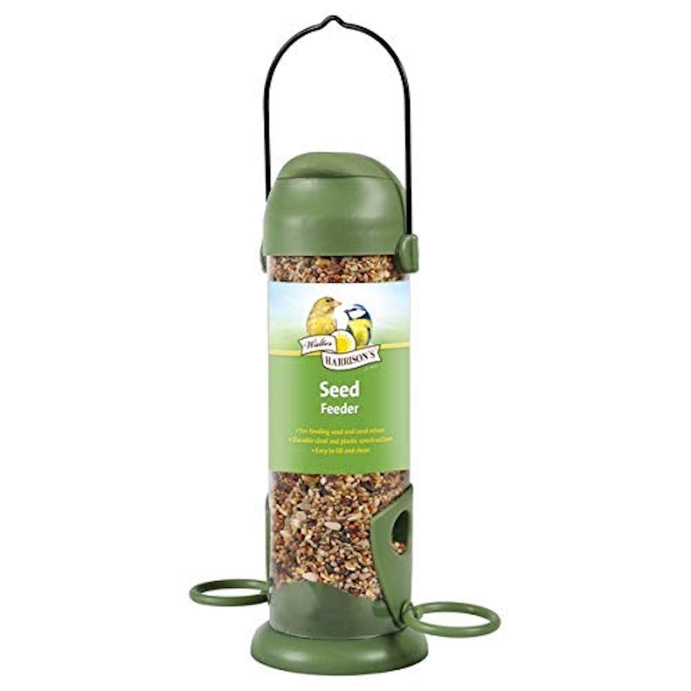 Walter Harrison's Wild Bird Flip Top Green Hanging Seed Feeder - Small - 22 cm (Pack of 1)