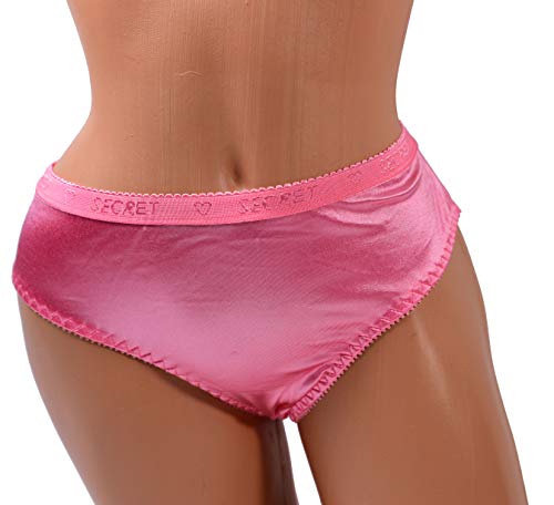 Viola's Secret Women Satin Bikini 6 Pack of Plain Satin Underwear (L, P960)