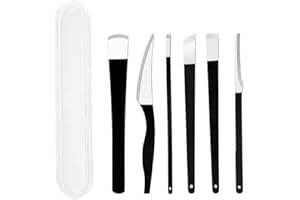 6 Pcs Pedicure Knife Set,Black Stainless Steel Professional Pedicure Nail Knife Kit Equipped with a Small Storage Box,Ingrown