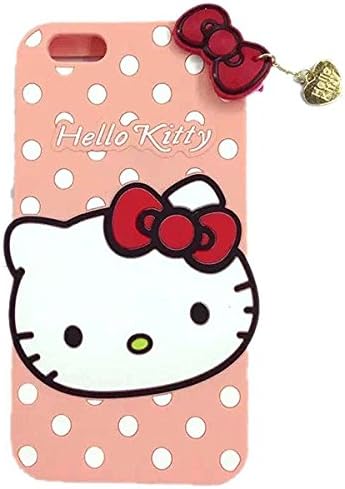 iPhone 7 Plus Case,iPhone 7 Plus Cartoon Case,iPhone 7 Plus Silicone Cover,WGOOD 3D Pink Point Kitty Protective Soft Silicon Rubber Skin Case for Apple iPhone 7 Plus 2016
