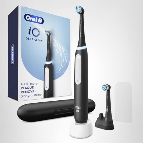 ORAL-B IO DEEP CLEAN RECHARGEABLE ELECTRIC TOOTHBRUSH, BLACK, IO SERIES 3 LIMITED, 2 BRUSH HEADS, TRAVEL CASE, PRESSURE SENSOR, 3 CLEANING SETTINGS