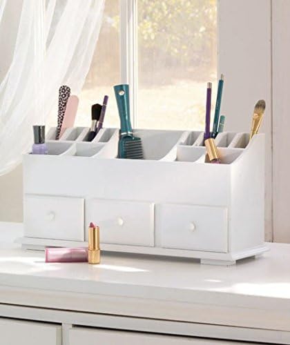 Simply Simily Desk Drawer and Makeup Storage Organizer with 3 Drawers, White