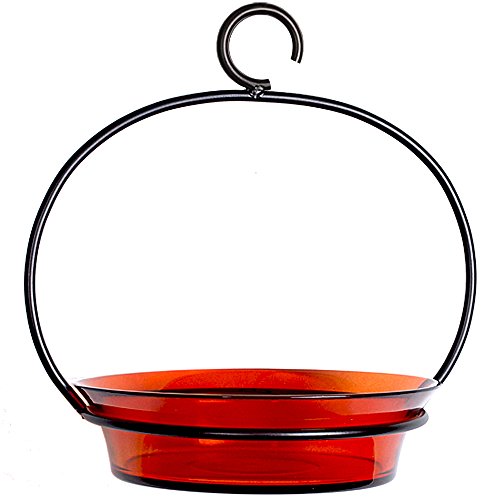 Cuban Hanging Bird Bath or Feeder, M337-200-08, 20.3 Ounce Capacity, Orange, 1 Piece