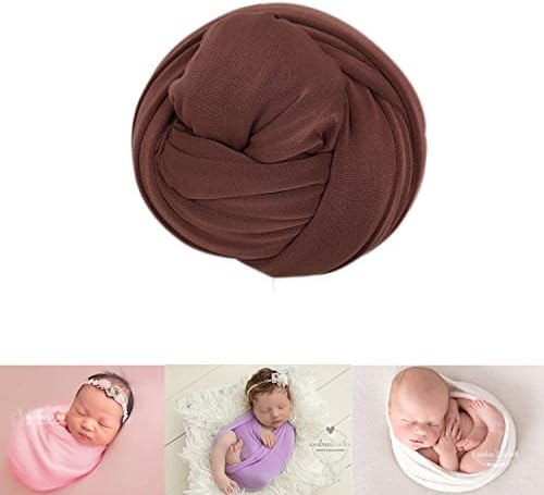 Newborn Photography Props Boys | Baby Girls Photo Outfits | Soft Stretchy Wrap Blanket Swaddle Backdrops for Photo Shoot (Brown)