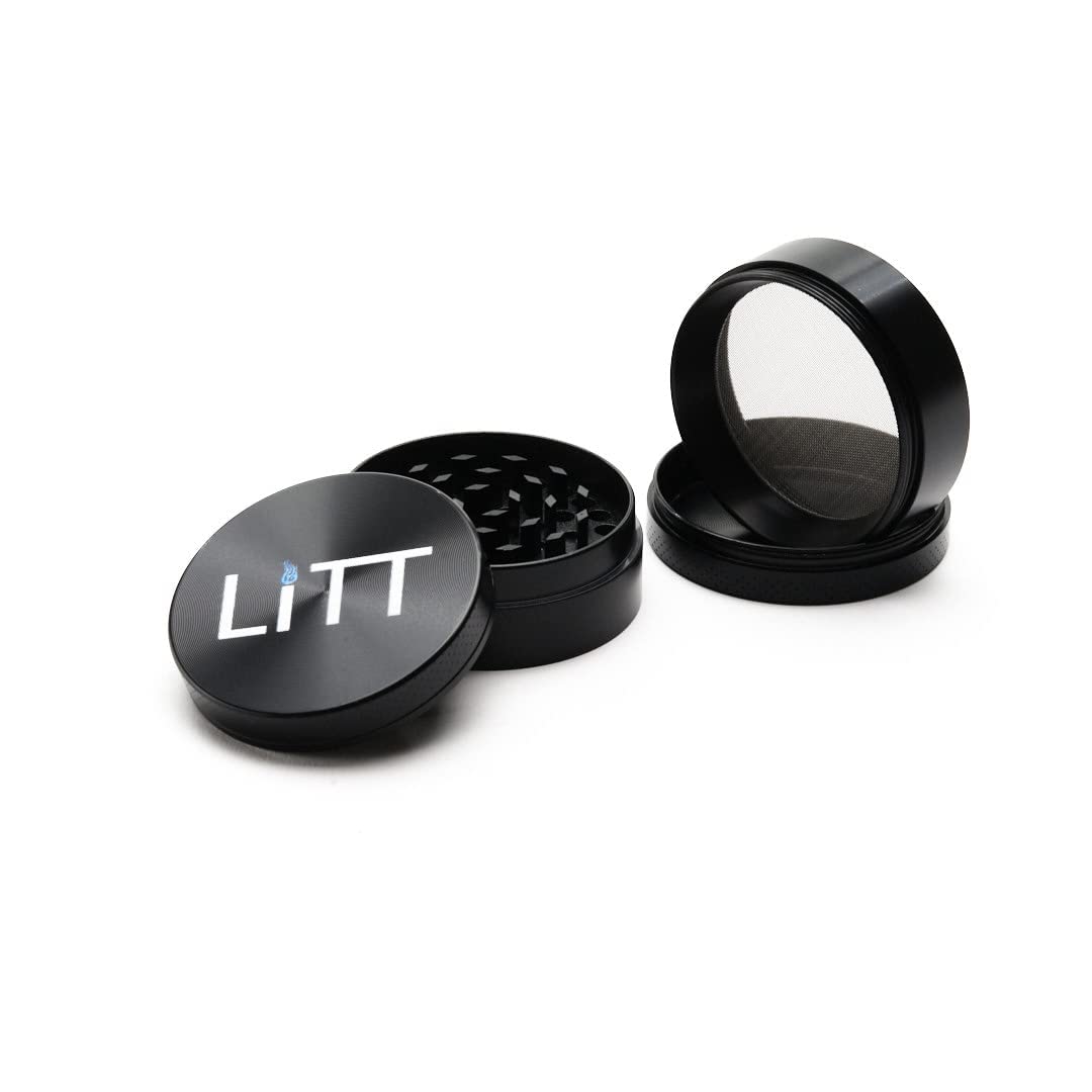 LiTT 4 Part Herb Grinder – 5.5 x 4 cm, Premium Metal, Herbal Grinder, Fits LiTT Box/Bag