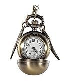 Harry Potter Golden Snitch Enchanted Steampunk Double Sided Wings Balls Pocket Watch Necklace