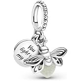 PAGOGO Summer Sea Animal Blue Charms 925 Sterling Silver with Cubic Zirconia for Women Bracelets and Necklaces in S925 Sterling Silver,Mother's Day