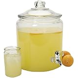 Anchor Hocking Heritage Hill Glass Beverage Dispenser with Spigot, 2 Gallon