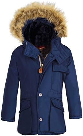 Boy's Technical Heavyweight Hooded Jackets Navy Size 6