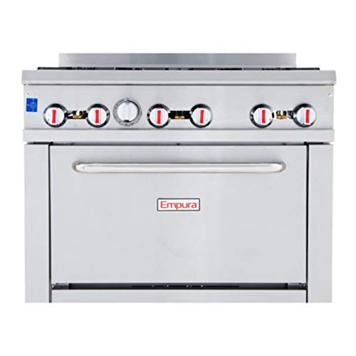 Empura 36" Stainless Steel Commercial Gas Range with Oven, 6 Burners, 211,000 BTU - Thumbnail 4