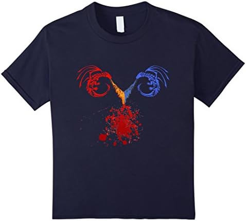 Kids Epic Red Dragon Fire vs. Blue Dragon Fire Blood T-shirt 10 Navy