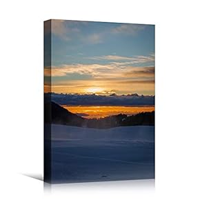 signwin Canvas Wall Art Mountain Sunset IV Coastal...