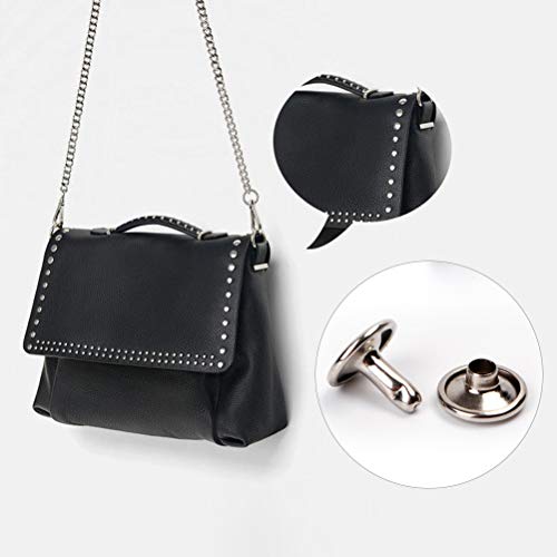 Double Capped Rivets - 480 Sets Leather Rivets, 6-8mm Double Head Rivet Studs Metal Purse Notions Rivet Studs with Setting Tools for Clothes Bag/Belt Leather Craft Repair Decoration - Thumbnail 5