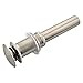 Commercial Lavatory Faucet Vessel Assembly Pop Up Stainless Steel Bathroom Sink Stopper Drain without Overflow, Brushed Nickel