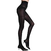 ZIHUA 1 Pair 80 Denier Black Tights for Women, Soft Semi Opaque Tights for Women S-XL