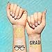 xo, Fetti 2025 Graduation Temporary Tattoos - 48 Foil Styles | New Grad Party Decorations, College Graduate Girls Accessory, High School Senior Gift, Graduation Cap Tassel Decor, Congrats Grad Favor