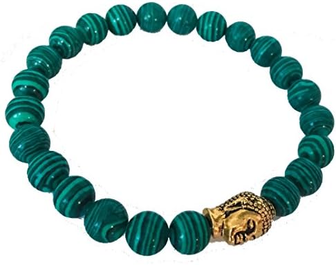 The Artsy Nomad Green Polymer Faux Marbleized Malachite Buddha Bracelet (8)