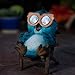 Owl Solar Garden Decorations Figurine | Outdoor LED Decor Figure | Light Up Decorative Statue Accents for Yard, Patio, Lawn, or Deck | Weather Resistant | Great Housewarming Gift Idea (Blue - 1 Pack)