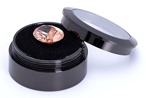Mini Diameter 1.3 inch Loose Diamond or Gemstone Display Box Case Holder Show Container Metal (Black Small) - Thumbnail 3