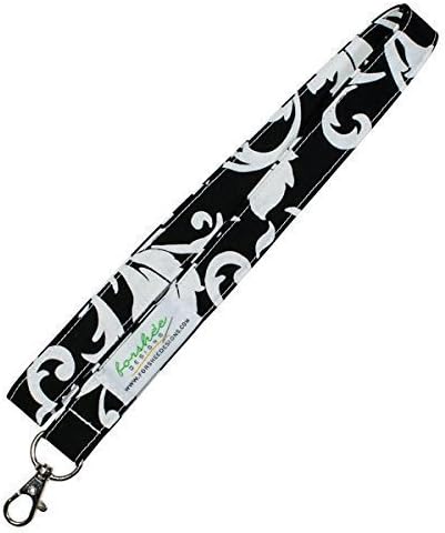 ID Card Holder Custom Lanyard Handmade Nurse Lanyard | LN0004 | Black and White Floral | Matching Wallet