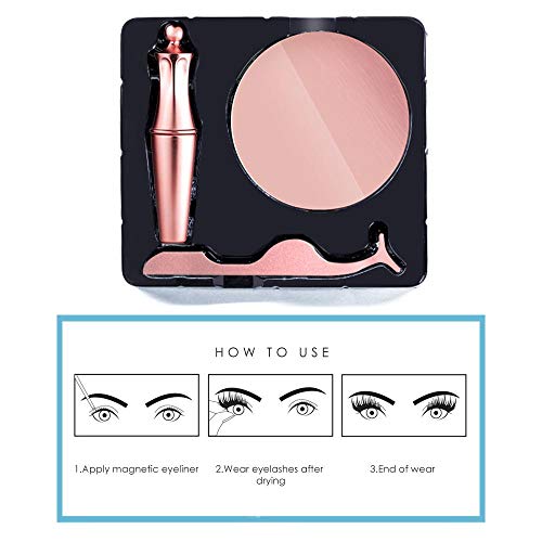 Magnetic Eyeliner With 3D Magnetic Eyelashes & Tweezers, Foonee Black Waterproof Magnetic Liquid Eyeliner For Use With Magnetic False Lashes