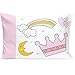 Carter's Whimsical Princess Tales 4 Piece Toddler Bed Set with Comforter, Fitted Bottom Sheet, Flat Top Sheet and Standard Pillowcase, Pink and White