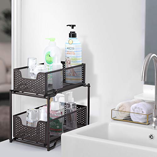 Simple Trending Stackable 2Tier Under Sink Organizer with