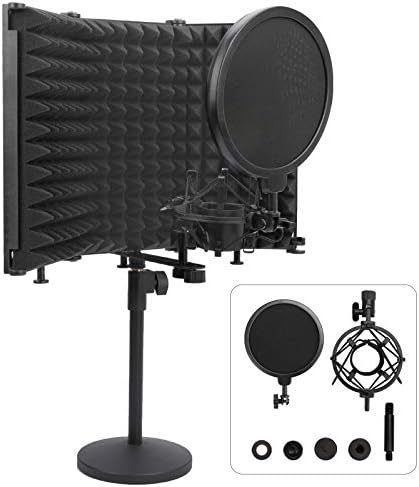 Skilled Studio Recording Microphone Isolation Defend, Excessive Density Absorbent Foam for Filter Vocal for Any Condenser Microphone Recording Tools Studio