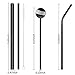 Metal Straws, Hypermotion 5 Pcs Reusable Stainless Steel Drinking Straw Set with Travel Case Cleaning Brush for Drink Fruit Juice Wine Milk Tea Food Grade BPA Free