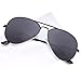 JETPAL Men & Womens Aviator Polarized UV400 Sunglasses - Polarized Grey Lens Black Frame