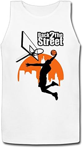 Just Tinge Men's Newest Back 2 The Street Cool Sleeveless Shirt XXL White