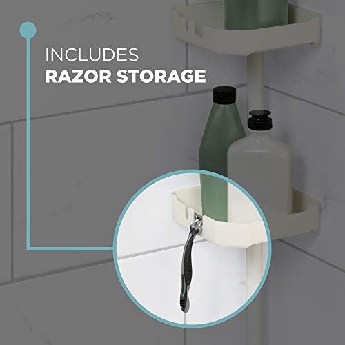 Zenna Home Tension Corner Shower Pole Caddy, White Pricepulse