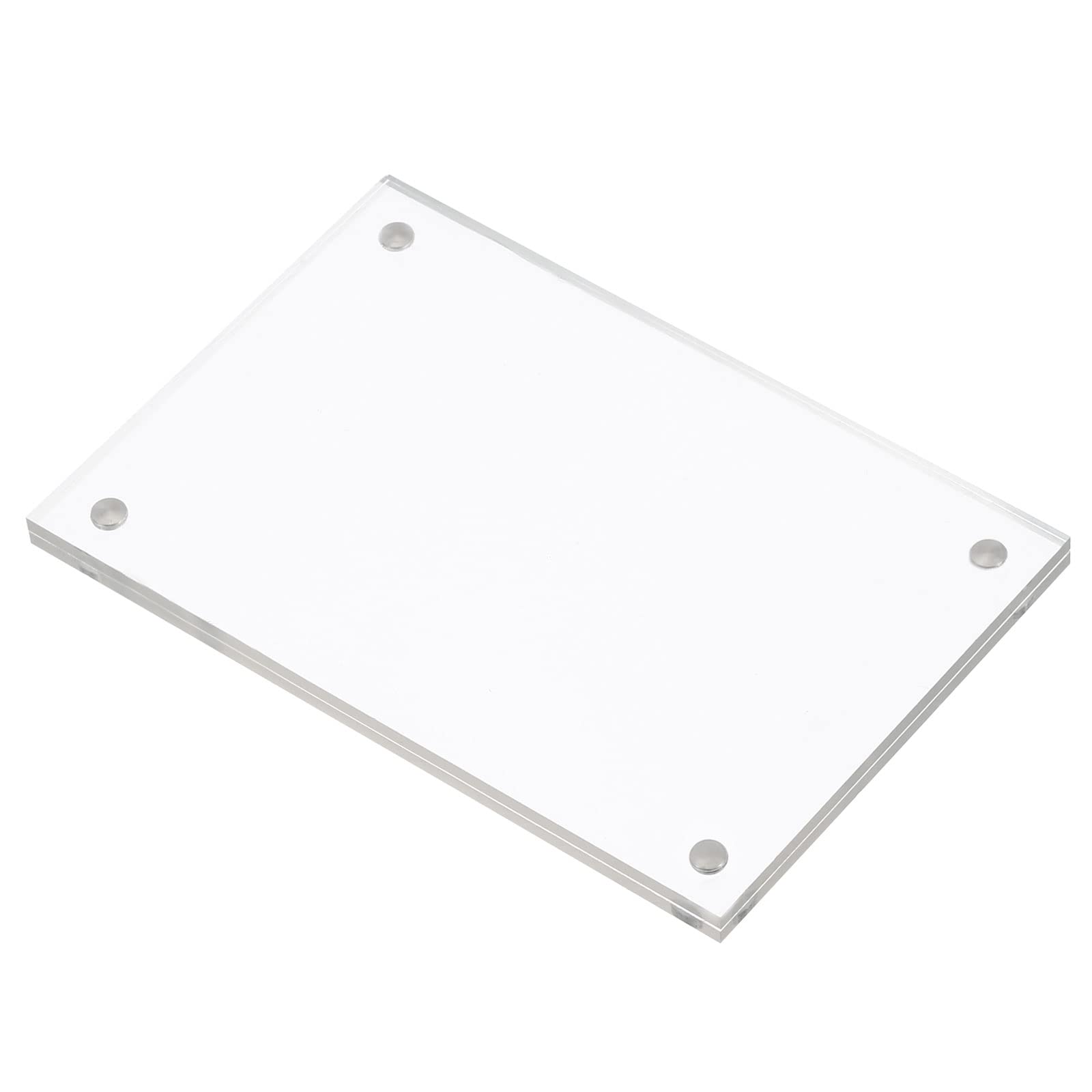 PATIKIL 3.2" x 4.7" x 0.2" Acrylic Picture Frame, Magnetic Photo Frames Display Double Sided for Family Home Office, Clear