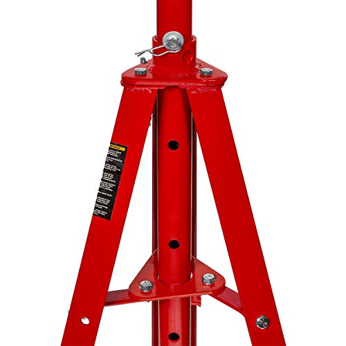 Stark Underhoist Tripod Stand 2 Ton Capacity High Lift Jack Stand Reach Under Hoist Stand High-Position Lift Range, Red - Image 2