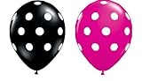 Polka Dot Balloons 11 Inch Premium Black and Berry
