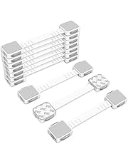 Child Safety Locks - 3M Adhesive, No Tools or Drilling - Adjustable Size/Flexible, Multi-Purpose - for Drawers, Cabinets, Fridge, Dishwasher, Ovens, Toilet Seats, etc. ECO SPACE