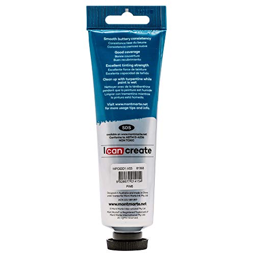 Mont Marte Oil Paint Premium, 3.4 US fl.oz (100ml) Tube,Titanium White