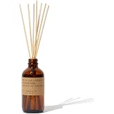 P.F. Candle Co. Ojai Lavender Classic Scented Rattan Reed Diffuser (3.5 fl oz) Amber Glass Jar, Fine Fragrance Oil, Flame-Free Fragrance, Made in The U.S.A.