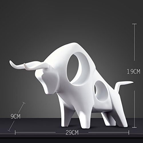 NYDZ Black And White Series Of Creative Arts And Crafts - Bullfighting - Living Room Bedroom Decorations Ceramic Ornaments Applicable (Color : White)