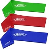 Aylio 3 Loop Fitness Bands Stretch Exercise Set for Legs (Light, Medium, Heavy Resistance)
